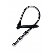 Серебристый уретральный плаг-бусины TOYFA Metal с мягким фиксириющим кольцом - ToyFa - купить с доставкой в Казани