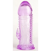 Фиолетовая гелевая насадка с шипами - 13 см. - Toyfa Basic - в Казани купить с доставкой