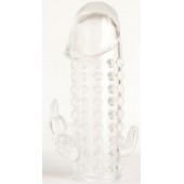 Гелевая прозрачная насадка с 2 отростками - 13 см. - Toyfa Basic - в Казани купить с доставкой