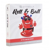 Стимулирующий презерватив-насадка Roll   Ball Strawberry - Sitabella - купить с доставкой в Казани