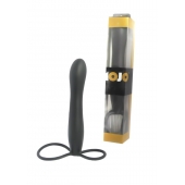 Черная насадка на пенис для двойной стимуляции Mojo BlackJack - 15 см. - Seven Creations - в Казани купить с доставкой