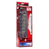 Прозразная закрытая насадка на пенис с поддержкой мошонки Clearly Ample Penis Enhancer - 22 см. - XR Brands - в Казани купить с доставкой