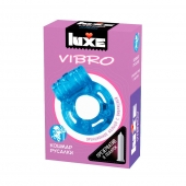 Голубое эрекционное виброкольцо Luxe VIBRO  Кошмар русалки  + презерватив - Luxe - в Казани купить с доставкой