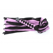 Черно-розовая плеть из замши - 58 см. - БДСМ Арсенал - купить с доставкой в Казани