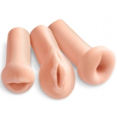 Комплект из 3 мастурбаторов All 3 Holes: вагина, анус, ротик - Pipedream - в Казани купить с доставкой