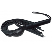 Чёрная кожаная плеть с жесткой ручкой - 63 см. - Sitabella - купить с доставкой в Казани