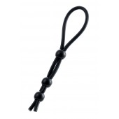 Черное лассо на пенис с тремя бусинами - A-toys - в Казани купить с доставкой