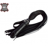 Черная плеть  Ковбой  с ручкой-фаллосом - 55 см. - Sitabella - купить с доставкой в Казани