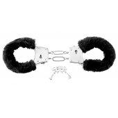 Меховые чёрные наручники Beginner s Furry Cuffs - Pipedream - купить с доставкой в Казани