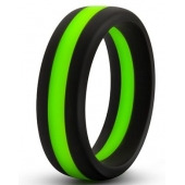 Черно-зеленое эрекционное кольцо Silicone Go Pro Cock Ring - Blush Novelties - в Казани купить с доставкой