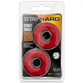 Набор из 2 красных эрекционных колец DONUT RINGS OVERSIZED - Blush Novelties - в Казани купить с доставкой