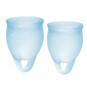 Набор голубых менструальных чаш Feel confident Menstrual Cup - Satisfyer - купить с доставкой в Казани
