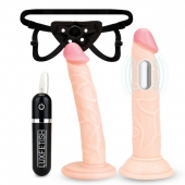 Регулируемые трусики с 2 насадками - 16 и 15 см. - Lux Fetish - купить с доставкой в Казани