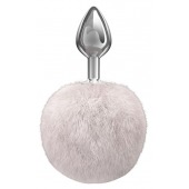 Серебристая анальная пробка с белым пушистым хвостиком Twinkle - Lola Games - купить с доставкой в Казани