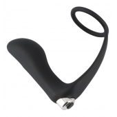 Черное эрекционное кольцо с анальной вибропробкой Vibrating Ring   Plug - Orion - в Казани купить с доставкой
