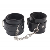 Черные оковы на ноги Obey Me Leather Ankle Cuffs - Chisa - купить с доставкой в Казани