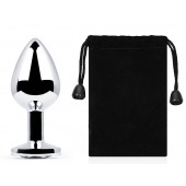 Серебристая анальная пробка с прозрачным стразом - 7,2 см. - Anal Jewelry Plug - купить с доставкой в Казани