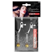 Оригинальные зажимы на соски с желтыми шариками - Notabu - купить с доставкой в Казани