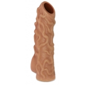 Телесная насадка с венками и открытой головкой Nude Sleeve M - 12 см. - KOKOS - в Казани купить с доставкой