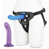 Страпон унисекс Beginners Strap-On с 2 насадками - 15 и 13 см. - Lux Fetish - купить с доставкой в Казани