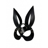 Черная кожаная маска зайки Miss Bunny - БДСМ Арсенал - купить с доставкой в Казани