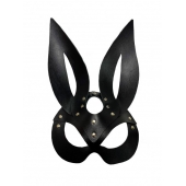 Черная кожаная маска зайки Miss Bunny - БДСМ Арсенал - купить с доставкой в Казани
