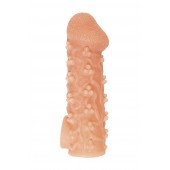 Телесная закрытая насадка с пучками шишечек Cock Sleeve Size S - 13,8 см. - KOKOS - в Казани купить с доставкой