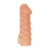 Телесная закрытая насадка с пучками шишечек Cock Sleeve Size M - 15,6 см. - KOKOS - в Казани купить с доставкой