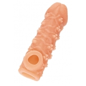 Телесная закрытая насадка с пучками шишечек Cock Sleeve Size M - 15,6 см. - KOKOS - в Казани купить с доставкой
