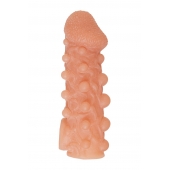 Телесная закрытая насадка с шариками Cock Sleeve Size S - 13,8 см. - KOKOS - в Казани купить с доставкой