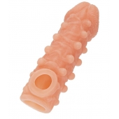 Телесная закрытая насадка с шариками Cock Sleeve Size S - 13,8 см. - KOKOS - в Казани купить с доставкой