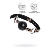 Черный кляп-шар на леопардовых ремешках Anonymo - ToyFa - купить с доставкой в Казани