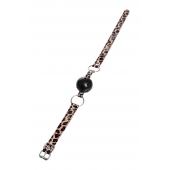 Черный кляп-шар на леопардовых ремешках Anonymo - ToyFa - купить с доставкой в Казани