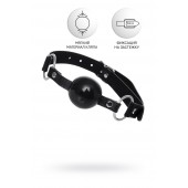 Черный кляп-шар на кожаных ремешках Anonymo - ToyFa - купить с доставкой в Казани