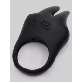 Черное эрекционное виброкольцо Sensation Rechargeable Vibrating Rabbit Love Ring - Fifty Shades of Grey - в Казани купить с доставкой