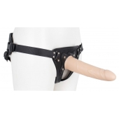 Пустотелый страпон Harness CLASSIC с бандажом - 19,5 см. - LOVETOY (А-Полимер) - купить с доставкой в Казани