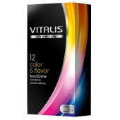 Цветные ароматизированные презервативы VITALIS PREMIUM color   flavor - 12 шт. - Vitalis - купить с доставкой в Казани