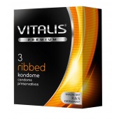 Ребристые презервативы VITALIS PREMIUM ribbed - 3 шт. - Vitalis - купить с доставкой в Казани