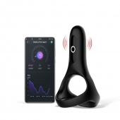 Черное виброкольцо Magic Motion Rise с подхватом мошонки - Magic Motion - в Казани купить с доставкой