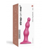 Розовая насадка Strap-On-Me Dildo Plug Beads size S - Strap-on-me - купить с доставкой в Казани