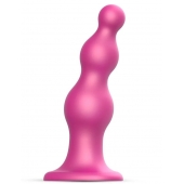 Розовая насадка Strap-On-Me Dildo Plug Beads size S - Strap-on-me - купить с доставкой в Казани