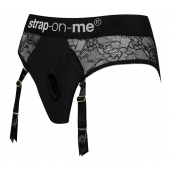 Черные трусики для насадок Diva Lingerie Harness - size S - Strap-on-me - купить с доставкой в Казани