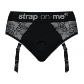 Черные трусики для насадок Diva Lingerie Harness - size S - Strap-on-me - купить с доставкой в Казани