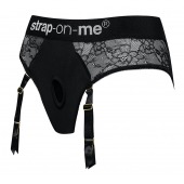 Черные трусики для насадок Diva Lingerie Harness - size M - Strap-on-me - купить с доставкой в Казани