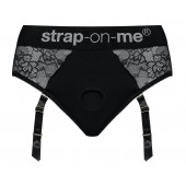 Черные трусики для насадок Diva Lingerie Harness - size M - Strap-on-me - купить с доставкой в Казани