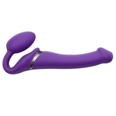 Фиолетовый безремневой вибрострапон Vibrating Bendable Strap-On - size L - Strap-on-me - купить с доставкой в Казани
