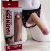 Страпон Harness из двух предметов: трусики с плугом и насадка-фаллос - 17 см. - LOVETOY (А-Полимер) - купить с доставкой в Казани