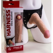 Страпон Harness из двух предметов: регулируемые трусики и насадка-фаллос - 17,5 см. - LOVETOY (А-Полимер) - купить с доставкой в Казани
