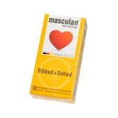 Презервативы с колечками и пупырышками Masculan Ribbed+Dotted - 10 шт. - Masculan - купить с доставкой в Казани