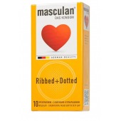 Презервативы с колечками и пупырышками Masculan Ribbed+Dotted - 10 шт. - Masculan - купить с доставкой в Казани